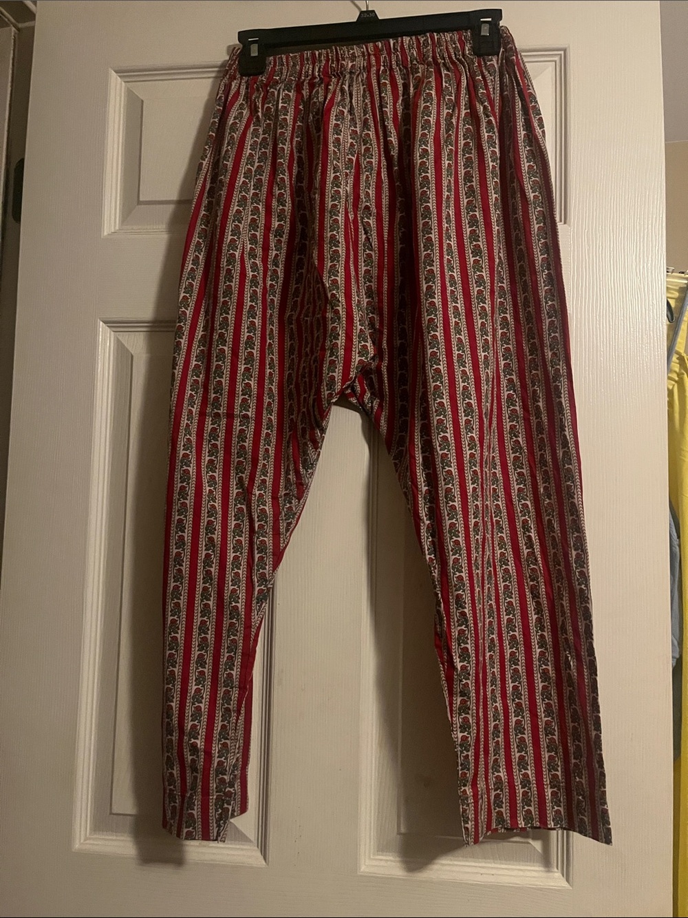 Red Striped Boho Elastic Waist Pants
